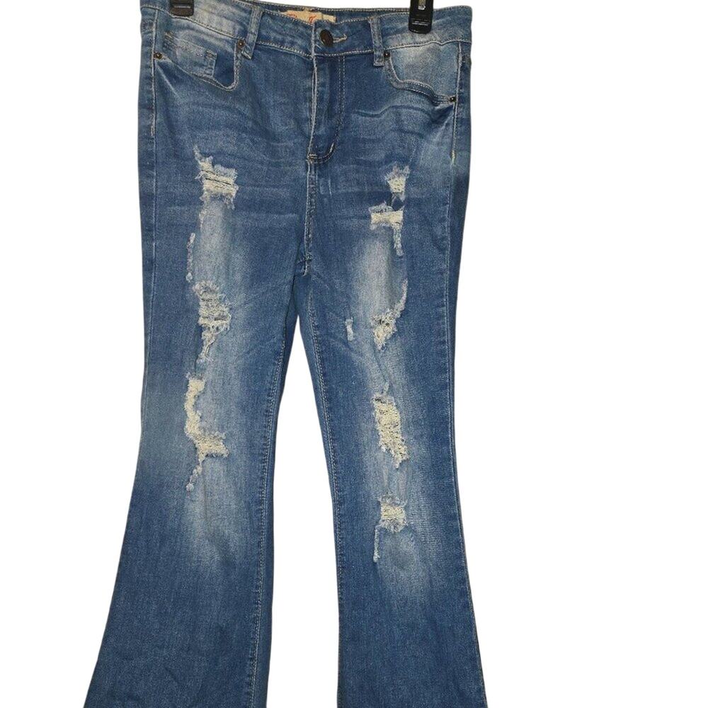 Elite Jeans 9/29 Distressed Blue Denim Jeans [0157]